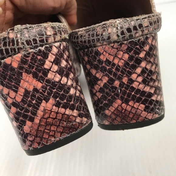 Donald J Pliner Ellis Multi Color Snake Block Heel Mules Womens Size 10M - Picture 5 of 8